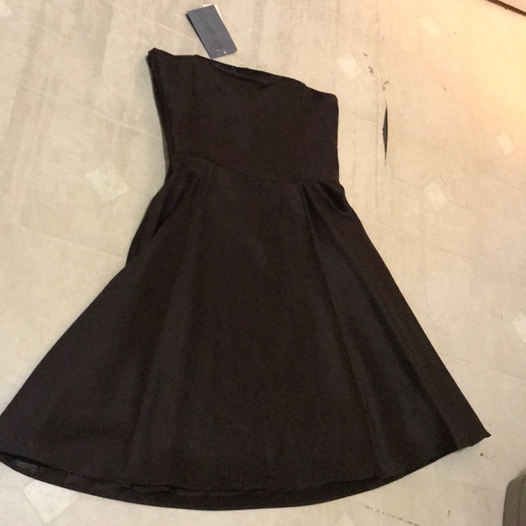 Dark brown strapless dress - Picture 2 of 3